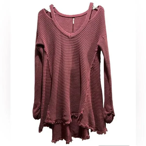 FREE PEOPLE Moonshine Cold Shoulder Sweater Size Small - Picture 2 of 7